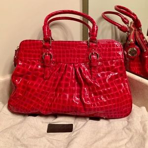 Antonio Melani Croc Satchel (Red)